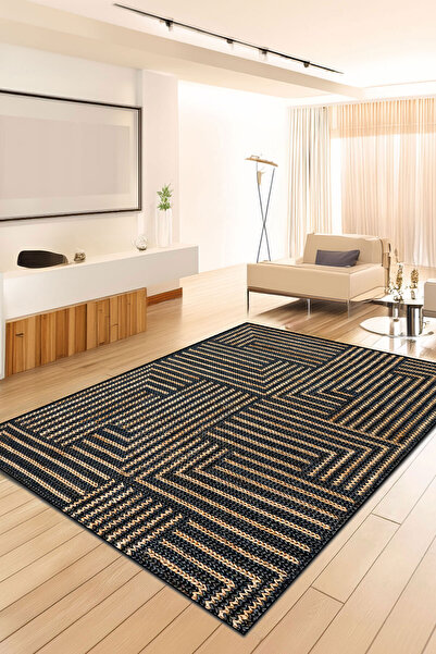 Decomia Home Dijital Kaymaz Yıkanabilir Jüt Görünümlü Salon Halısı Mutfak Hal...