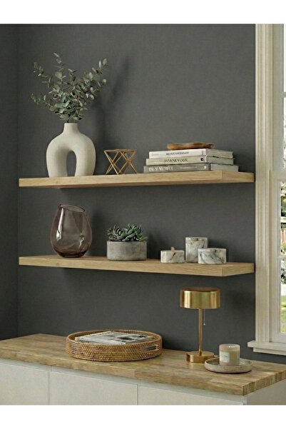 Free Home Premium MDF Ürün Geniş Duvar Rafı 2'li Set 70x15 cm Uçan Raf Gizli ...