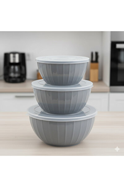 Modern shop A set of three containers for storing food, vegetables, and salad...