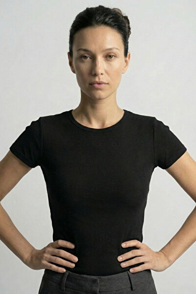 Şiir Lunsar pentru femei Soft Touch slim fit cu gâtul în formă de O, cu mânec...