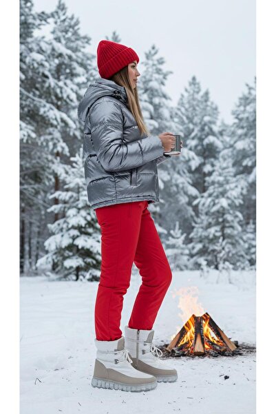 37Numara BÜYÜK NUMARA KADIN KAR BOTU 42-43-44-45 BEJ PARLAK