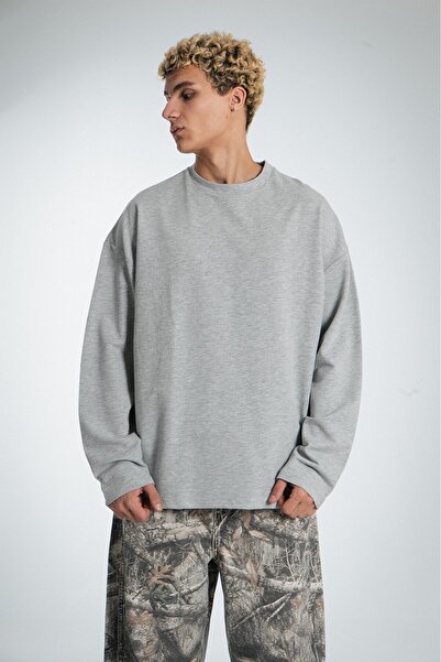 UKHWD SUPPLY Oversize Uzun Kollu Erkek Tişört UK1113GR