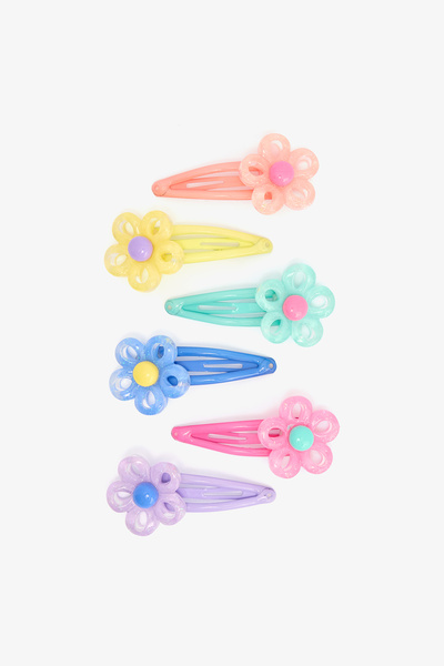 Penti Buntes Mädchen-Set mit 6 Schnallen mit Blumenperlen