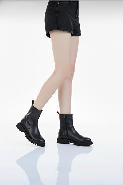 37Numara بوت نسائي مقاس كبير بنعل EVA - جلد أسود 41-42-43-44