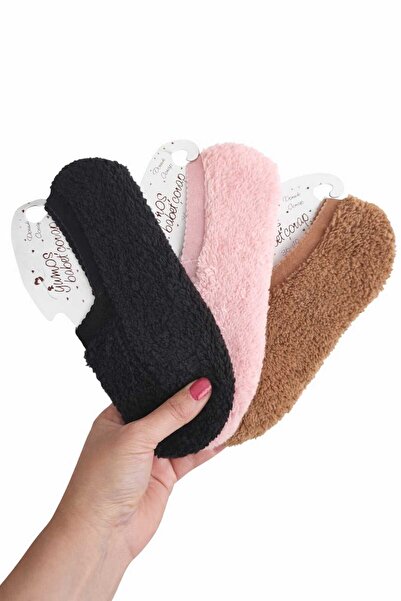Welsoft Papuci practici și utili, papuci de pluș pentru femei, șosete (3 bucăți)