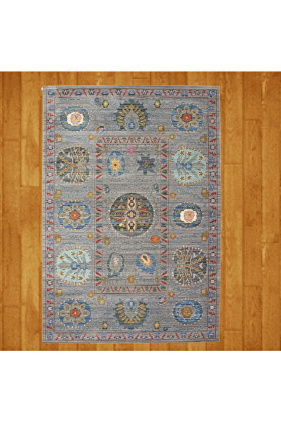 MEVLANA BAZAAR Renkli Madalyon ve Motifli 240x340 Vintage Eskitme Halı