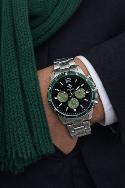 S.POLO Gümüş Erkek Kol Saati Mavi Kadran Bileklik Hediye