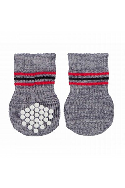 Trixie Kaymaz Tabanlı Köpek Çorabı 2 Adet Gri L-XL