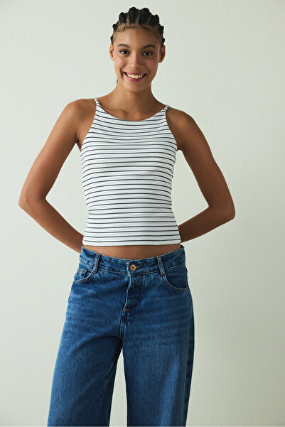 Penti CUPsecret Selbstgepolsterter, gestreifter Bustier mit Neckholder-Aussch...