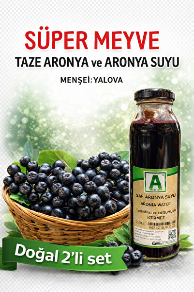Aktarzane Taze Aronya Meyvesi 1 kilo & Aronya Suyu 250 ml 2’li Doğal Set – Ya...