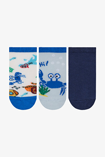 Penti Fun Sea Mehrfarbige 3-teilige Booties-Socken für Jungen