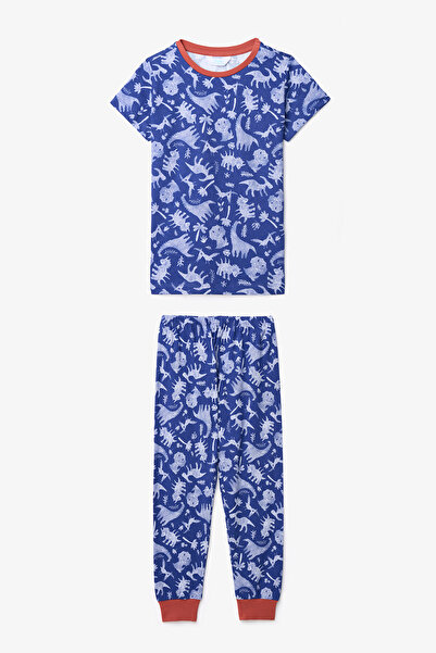 Penti Erkek Çocuk Wild Pamuklu Koyu Mavi Pijama Takımı