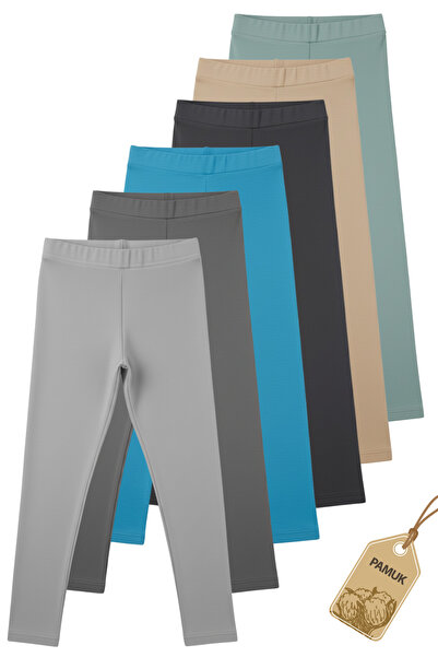 TWOO KİDS Set de jambiere pentru fete - Set de 6 jambiere uni basic material ...