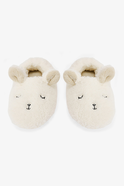 Penti Off-White Animal Embroidered Home Shoes