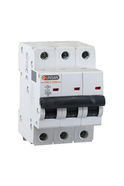 Günsan Elektrik Günsan Valta Otomatik Sigorta 3 Kutup 10kA C Tip 25A