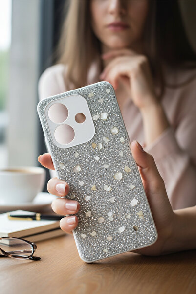 batuteknoloji Oppo A3 BatuTeknoloji Kırçıllı Milena Taşlı Silikon Kılıf