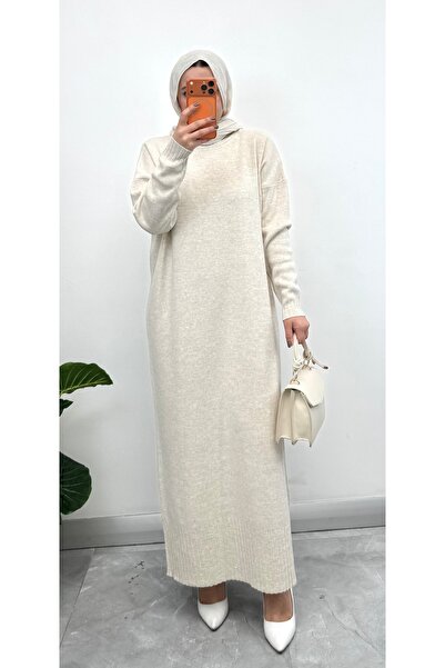 NİSUM MODA Pique Braided Knitted Dress