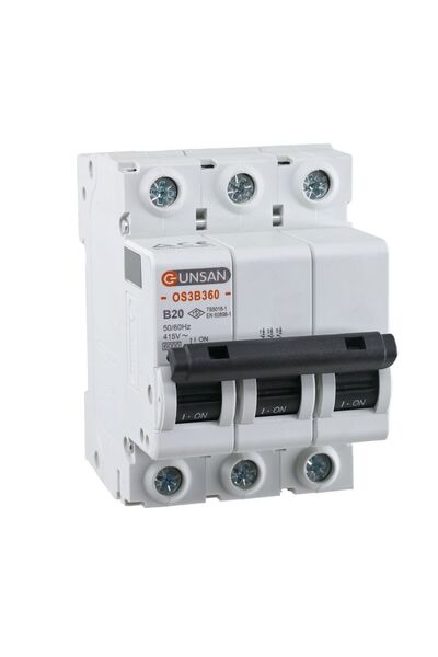 Günsan Elektrik Günsan Valta Otomatik Sigorta 3 Kutup 6kA B Tip 20A