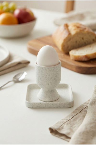 Noldor Soft Elegance Marble White Boiled Egg Holder and Presentation Plate