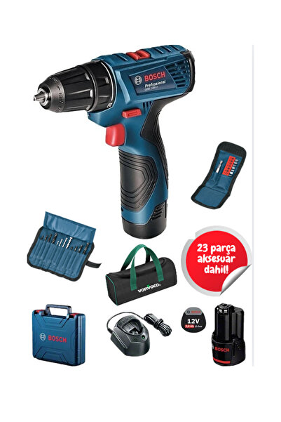 Bosch GSR 120 Li Çift Akülü Vidalama Vidalama Matkap Bosch Şarjlı Matkap Mavi...