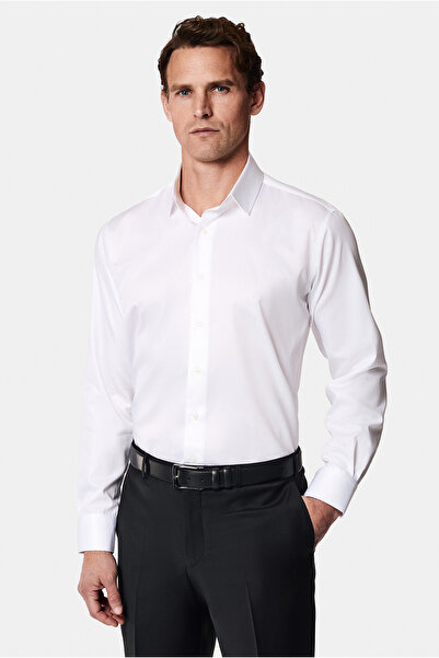 Abdullah Kiğılı Long Sleeve Non Iron Satin Classic Cotton Shirt
