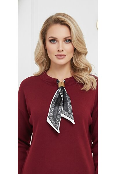 akrilik سترة نسائية محبوكة مع وشاح