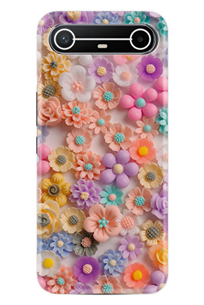 TECNO Spark Slim (KM9) Kılıf Boutique Baskılı Resimli Rengarenk Papatyalar Pc...