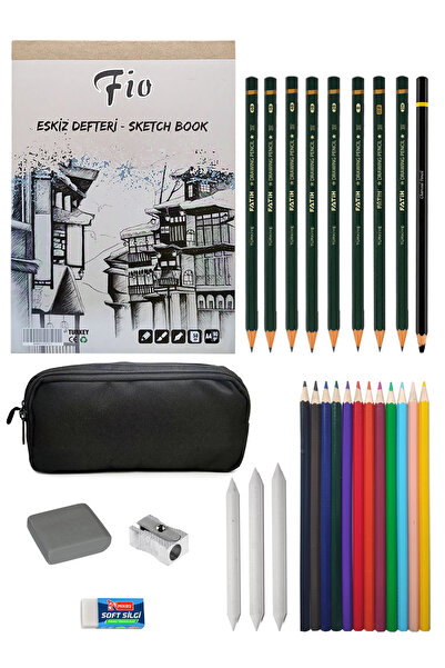 ACUTO Fio كراسة رسم مقاس A4 90 جرام مجموعة رسم مزدوجة العينين مع حامل قلم مجم...