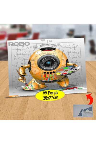Genel Markalar Resim Yapan Ressam Robot 99 Parça Puzzle Yapboz Tablo-1253