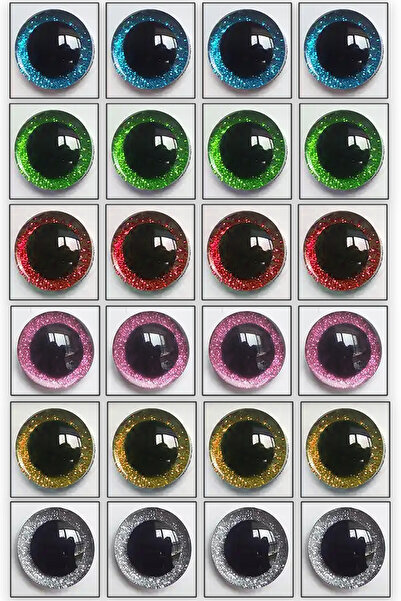 sgshobby Amigurumi Vidalı Göz Simli Karışık 12 Mm 24 Adet (12 ÇİFT)