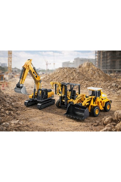 cayenna Sürtmeli Metal İnşaat Aracı Forklift, Kepçe, Ekskavatör 3'lü paket