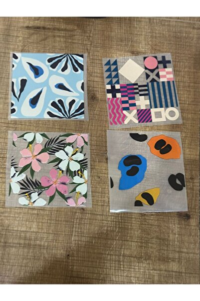 Gönülden Tasarım 4 bucăți cu model floral, imprimare prin transfer, care se l...