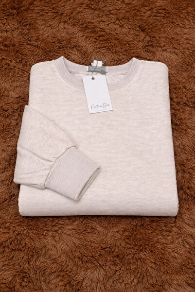 cotton club Tesettür Bej Uzun Tunik – Yumuşak Dokulu, Salaş ve Rahat Kalıp