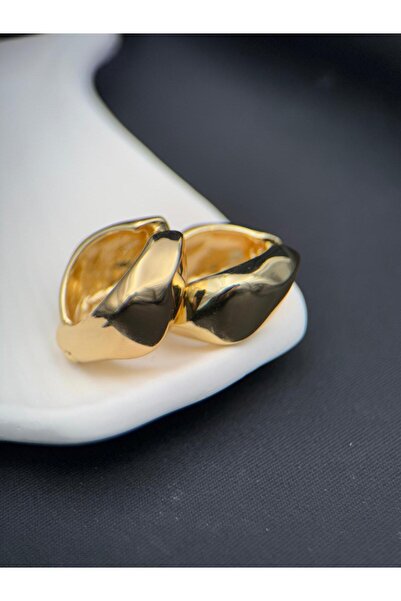 Luseda أقراط من الفولاذ المقاوم للصدأ ذات شكل سميك بلون ذهبي