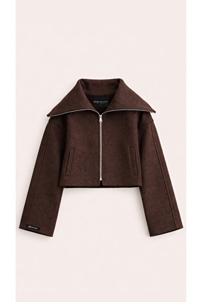Perryes Palton scurt Norra maro închis pentru femei - guler lat și detaliu cu...