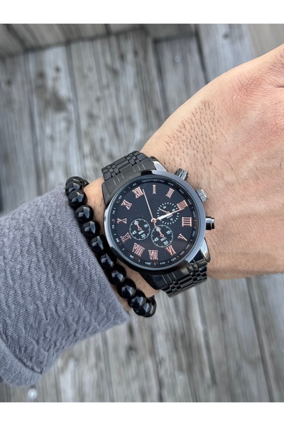 DEEPWELL طقم ساعة يد وسوار للرجال - Xz78