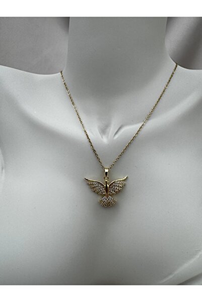 Luseda قلادة قابلة للتعديل بطول 40+5 سم مع تمثال العنقاء وحجر ذهبي اللون