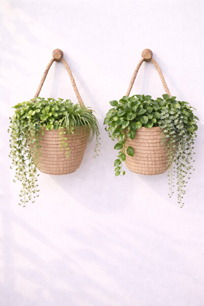 ÖRGÜM Coș decorativ Mini ghiveci pentru flori Coș multifuncțional 12x10 cm (P...