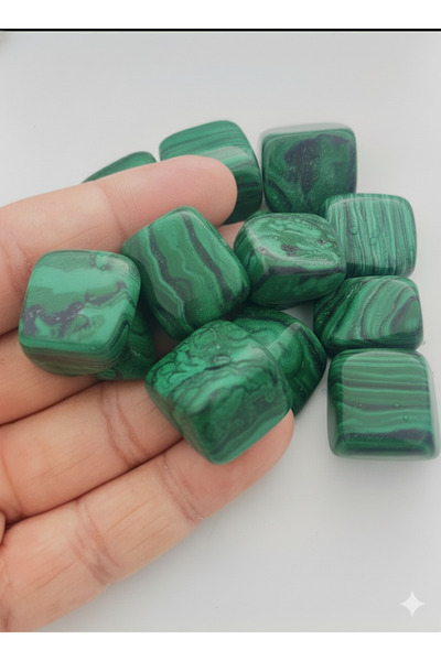 gemsartdeco Malakit doğaltaş para sağlık mıknatısı 1 adet