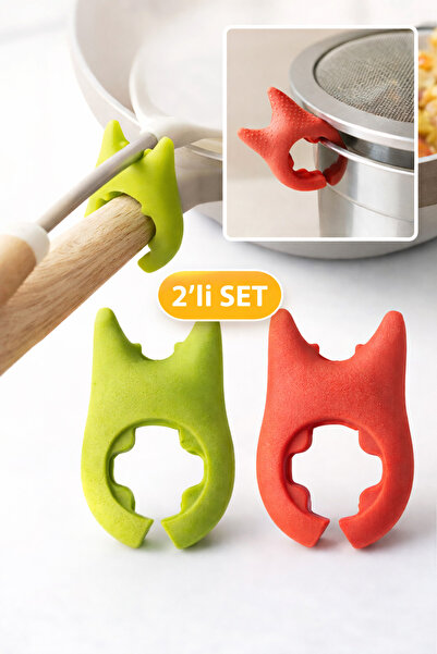 GLOBAL İTHALAT 2 ADET SİLİKON KAYMAZ TAVA TENCERE KAŞIK TUTUCU