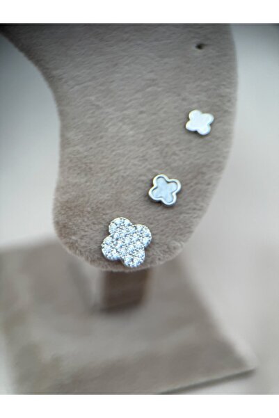 Luseda طقم أقراط مكون من 3 قطع من حجر الزركون باللون الأبيض الفضي