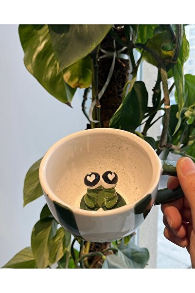 visera كوب مخطط على شكل ضفدع مصنوع يدويًا