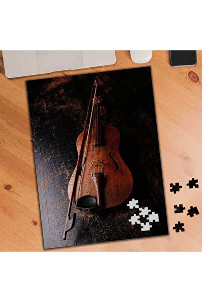 Asilmeydan Ahşap Masada Keman Resmi 240 Parça Puzzle Yapboz-75339