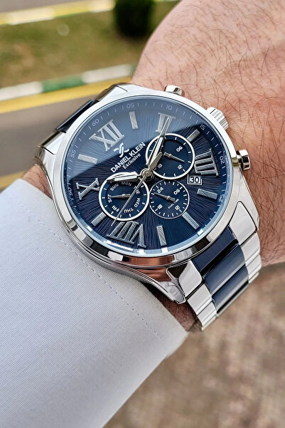 Daniel Klein Navy Blue Grey Color Adjustable Cord 45 mm Men's Wristwatch