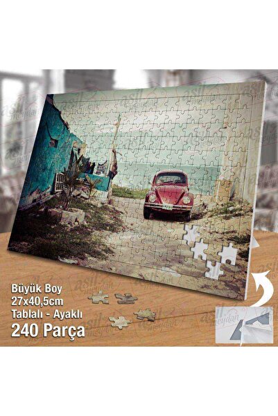 Genel Markalar Araç - Volkswagen - Eski Araba - Meksika Yapboz -Ayak Destekli...