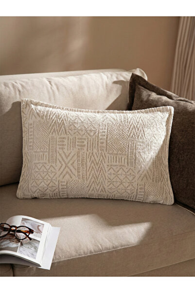 NEEDLE İskandinav Dikdörtgen Krem Kırlent Kılıfı