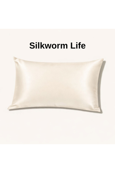 silkworm Siklworm Life, husă de pernă 100% mătase colorată crem (50*70) 1 buc...