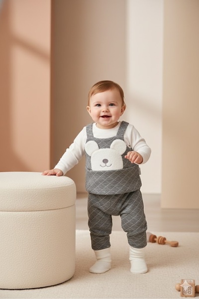 Babydola kız ve erkek bebek için eşofman alt üst takım ayıcık model