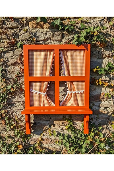 Home Balkon,bahçe,cafe duvar dekoru,turuncu ahşap pencere