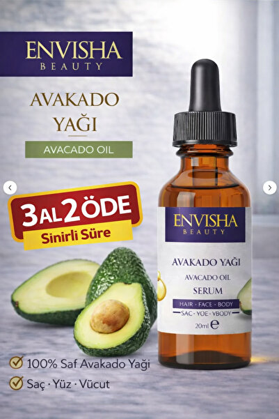 Envisha Beauty Avakado Yağı %100 Doğal Bitkisel Yağ Avocado Oil 20 ML